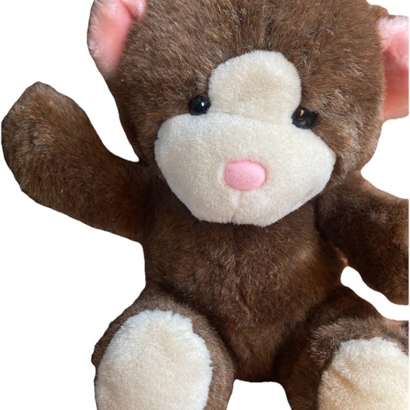 Mattel Other - Vintage Mattel EmoTions Brown Teddy Bear Plush Korea 1986 Pink Nose Stuffed Toy